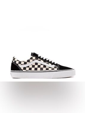 Vans Checkerboard Old Skool Sneakers - Black & White for women size 8.5